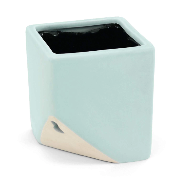Cube Wall Planter - Mint Green - New in Box - Arcadia Garden Products 6" tall cube