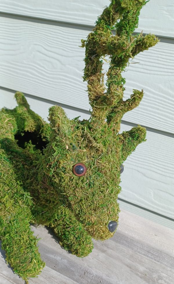 Reindeer Deco Planter made with Preserved Mountain Moss by Supermoss™