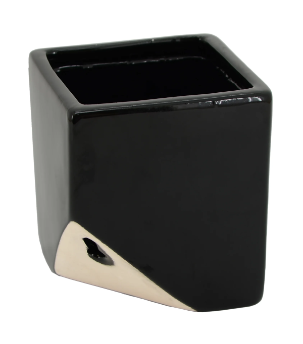 Cube Wall Planter - Black - New In Box - Arcadia Garden Products 6" tall cube